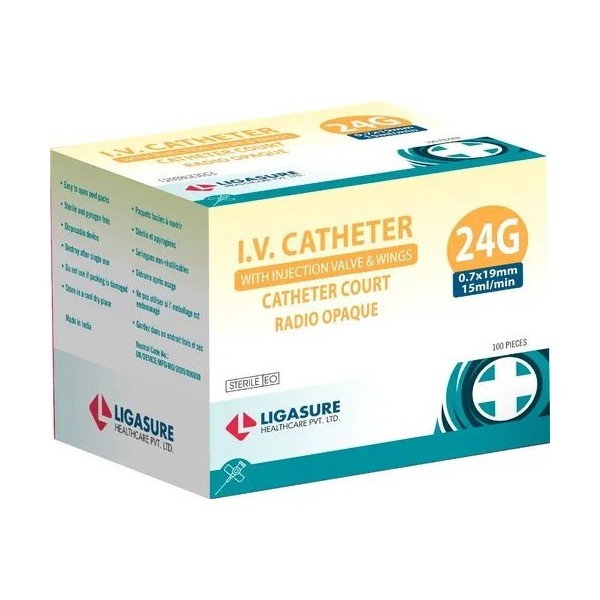 Catheter  24G Jaune B/100